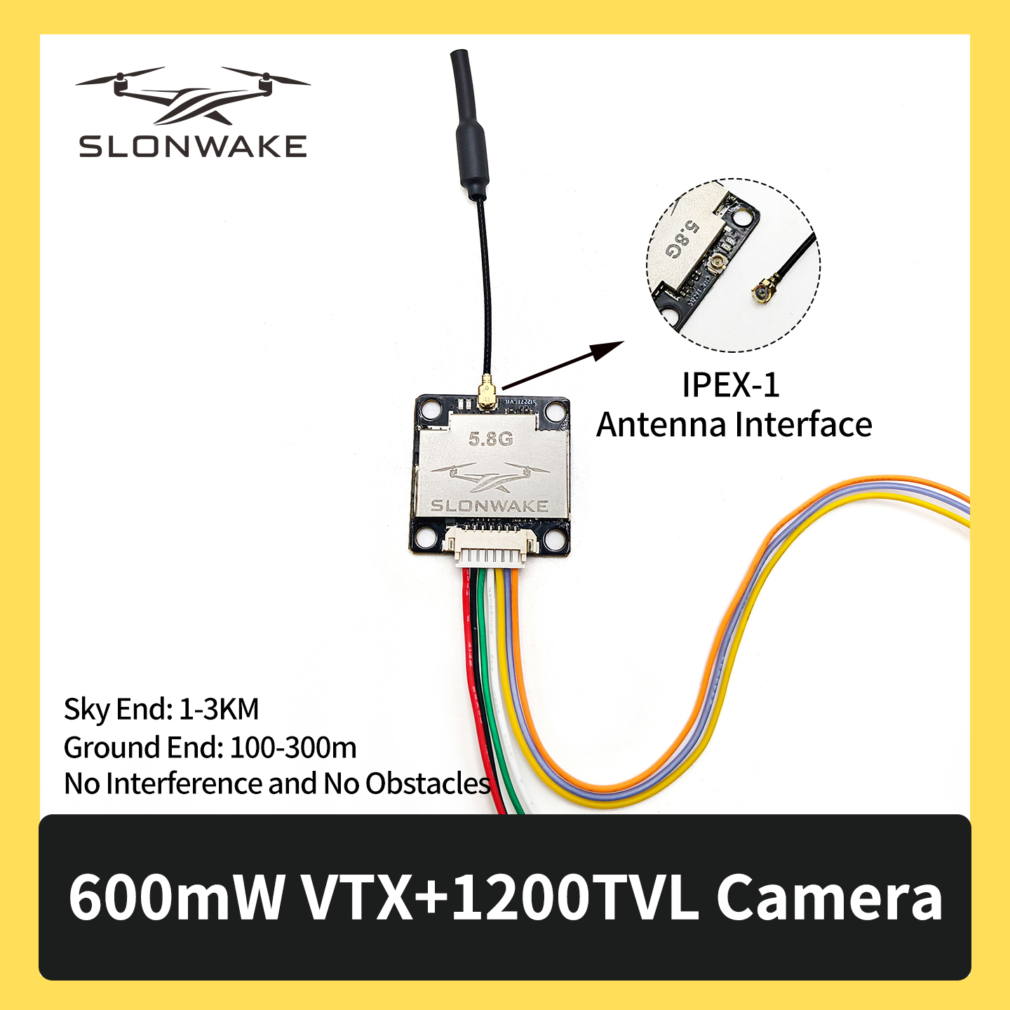 SLONWAKE 5.8G 600mW 7-24V FPV  – Drone Frame recenzja i cena