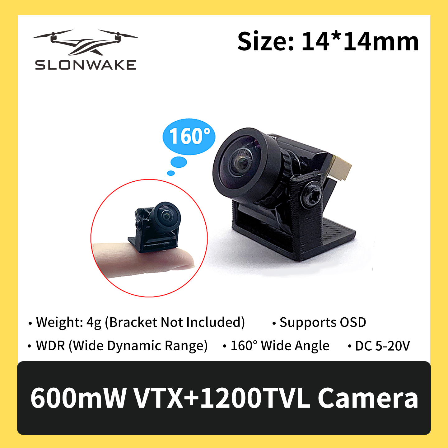 SLONWAKE 5.8G 600mW 7-24V FPV  – Drone Frame recenzja i cena