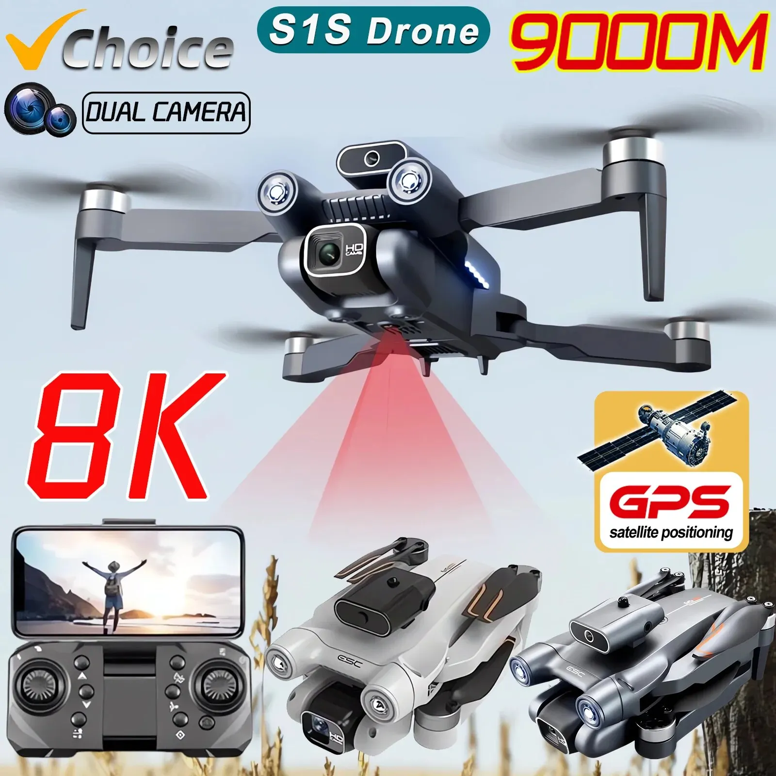New S1S 5G GPS Drone Camera 8K – Drone Gps Mount recenzja i cena