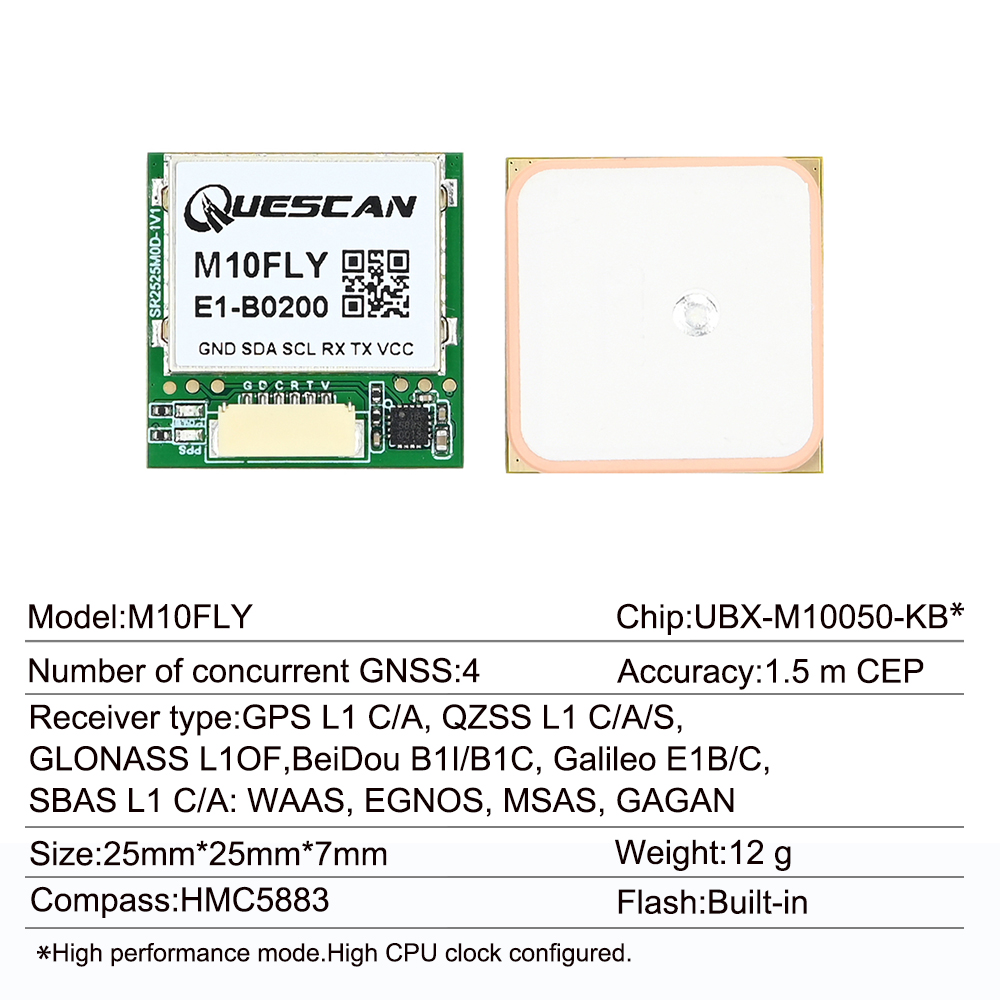 Quescan 25mm*25mm M10FLY 10Hz  – Drone Compass recenzja i cena