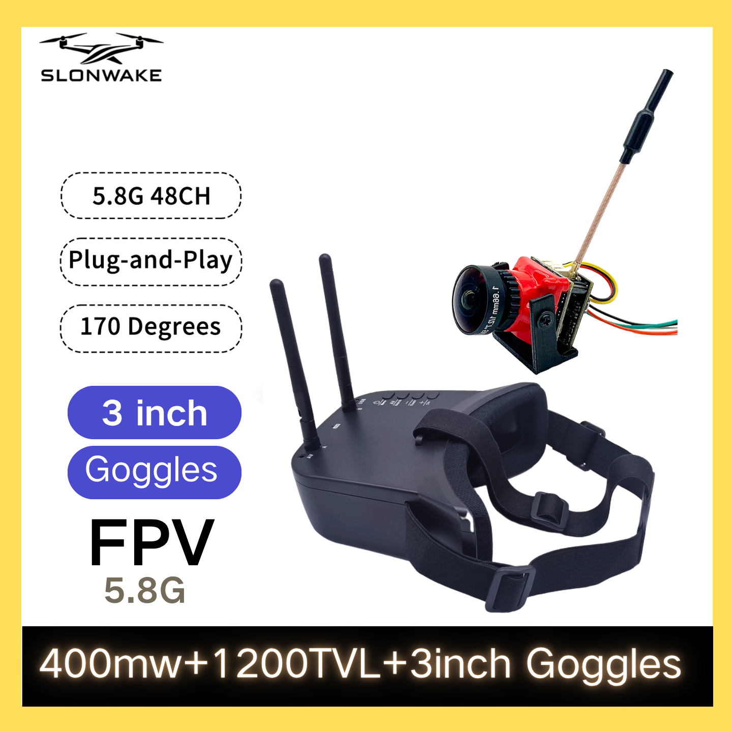 SLONWAKE 5.8G 48CH FPV 400mw V – Drone Frame recenzja i cena